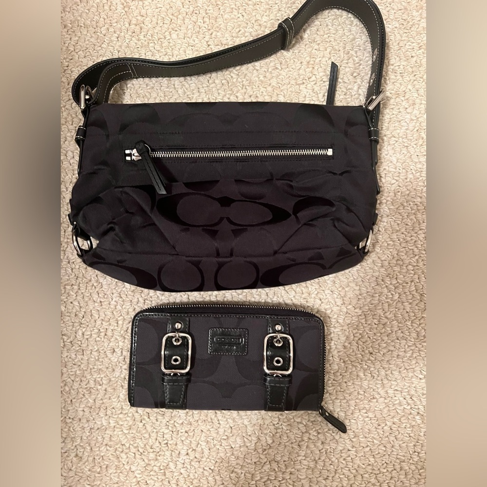 Coach black set Bag & Wallet